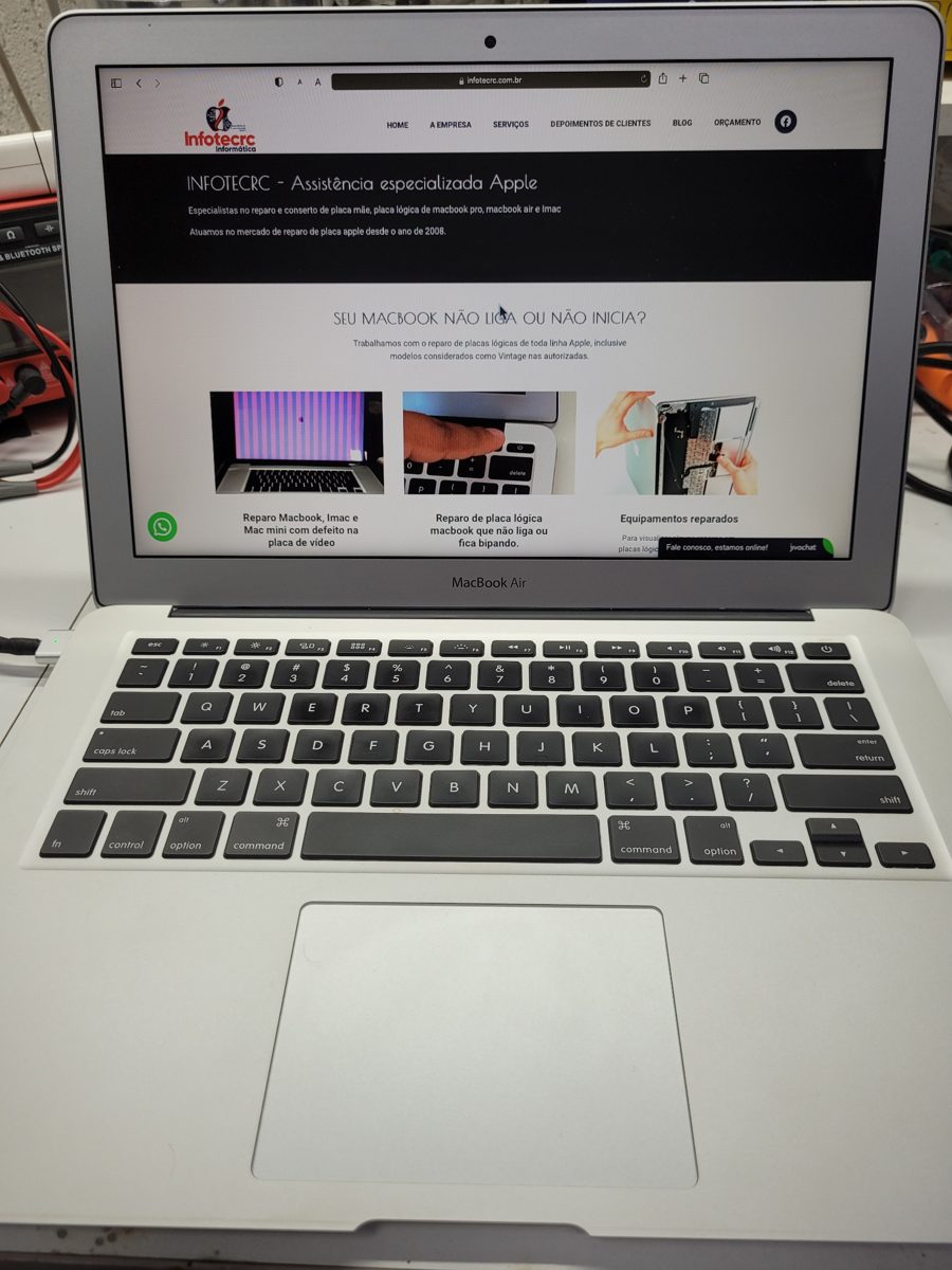MacBook Air A1466 - REPARO - caso real de reparo de placa lógica