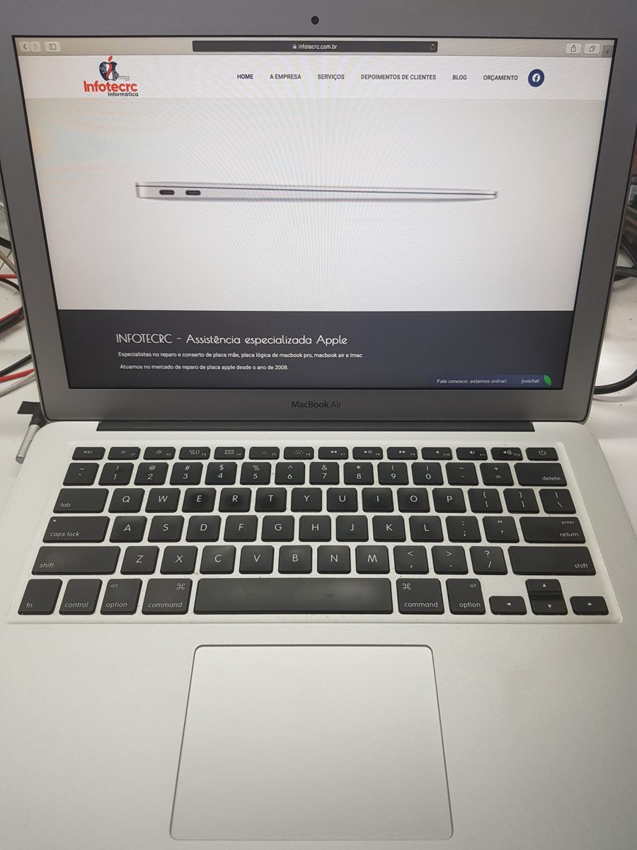 MacBook Air A1466 - RESULTADO - caso real de reparo de placa lógica