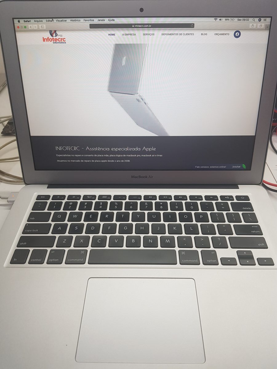 MacBook Air A1466 - RESULTADO - caso real de reparo de placa lógica